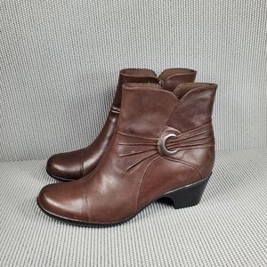 Clarks brown leather boots
